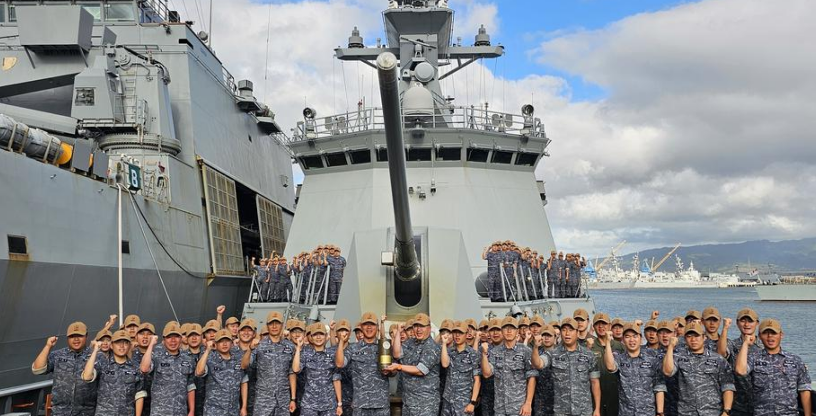 Ausgezeichnete Besatzung der Fregatte DAEJEON - RIMPAC 2026. Foto: ROK Navy