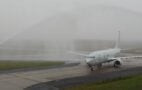 Fountains of joy at the reception: first landing of a P 8 Poseidon in Nordholz Photo: hsc