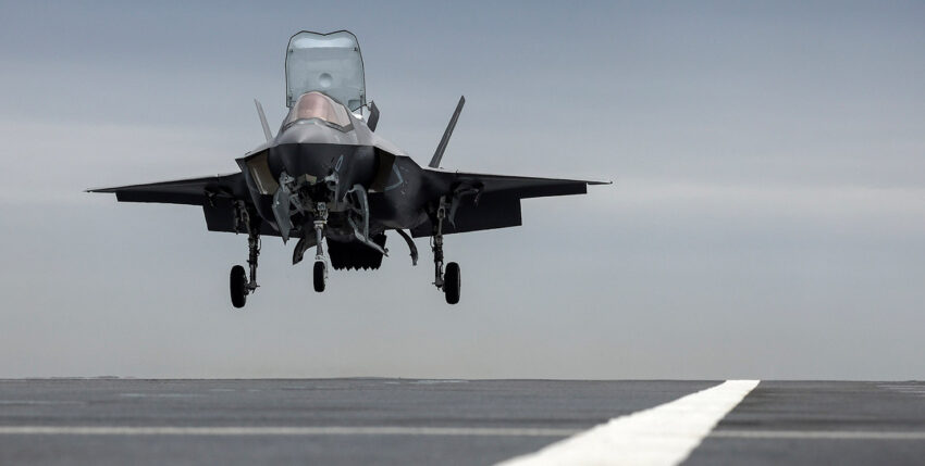 First landing of an F-35B on the Prince of Wales