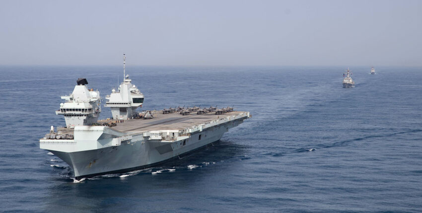 Queen Elizabeth in the Gulf of Aden