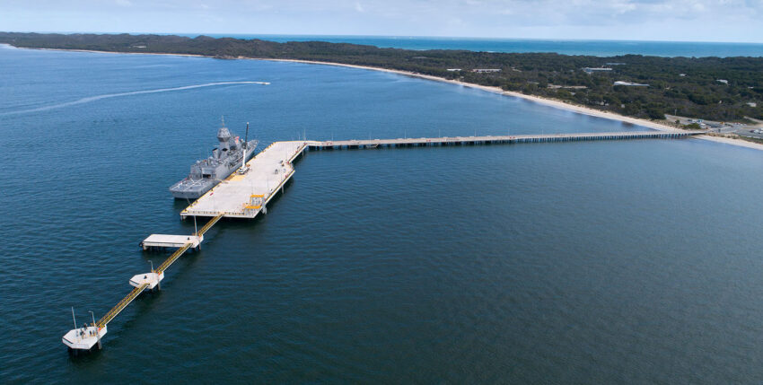 After a year of construction, the extension to the pier at Fleet Base West is complete