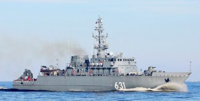 Foto: Russischer Minenjäger „Georgij Kurbatov“ der Alexandrit-Klasse. Sredre Nevsky