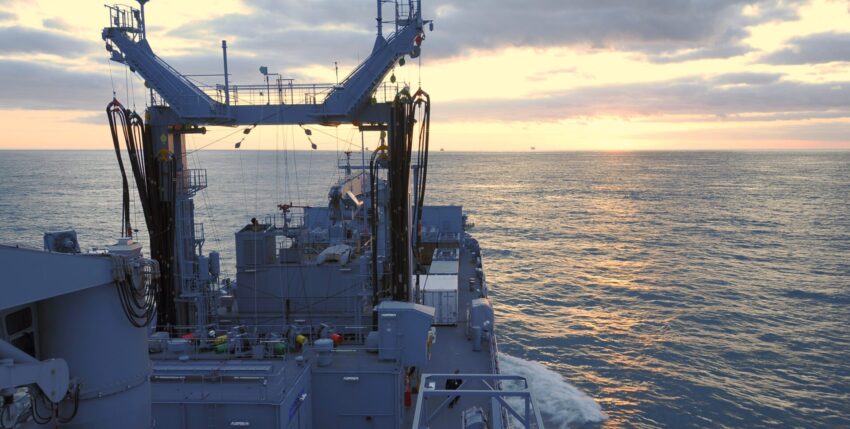 View from the bridge of the task force supply ship "Berlin"