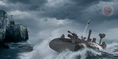 Konzeptstudie „Q-Strike“ im Einsatz. Bild: Diehl Defence