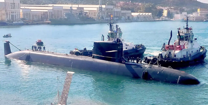 Spanish submarine newbuilding S80 "Isaac Peral" undocking. Photo: Navantia