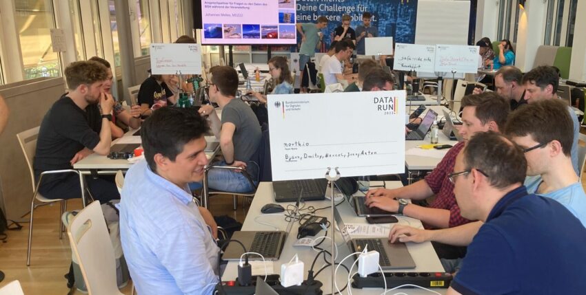 Photo 3: north.io Hackathon team at the DataRun2023, Image rights: BMDV