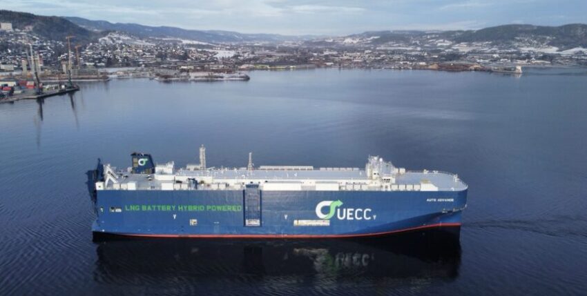 PCTC „Auto Advance“ ist ein Multi-Fuel-LNG-Batterie-Hybridfahrzeug. Foto: UECC