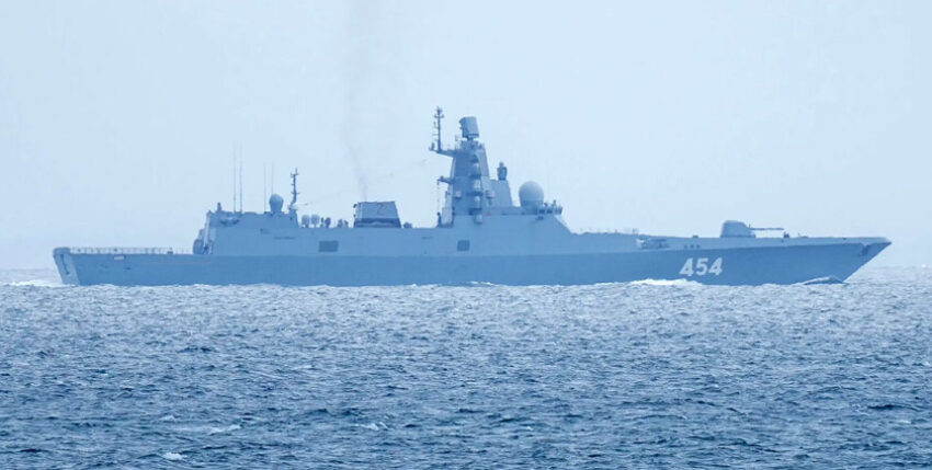 "Admiral Gorshkov" with recognisable "Z" as a symbol for the war against Ukraine. Photo: Michael Nitz