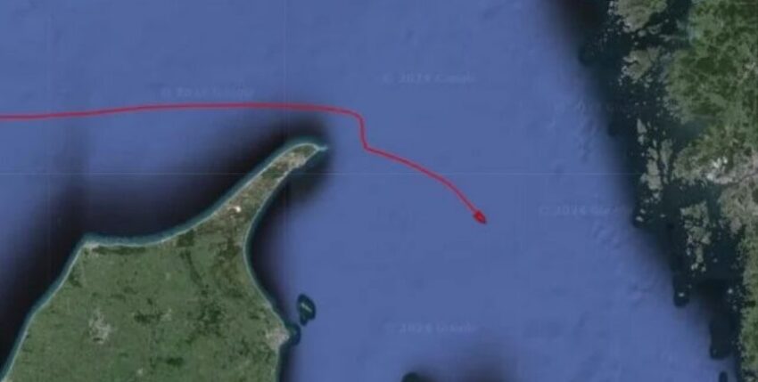 Route of the "Andromeda Star" near Skagen. Photo: Pole Star