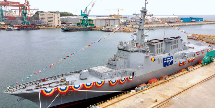 MFO Header Beitrag 840x428 px – 119 Taufe des koreanischen KDX3-AEGIS-Zerstörers "Jeongjo Daewang". Foto: HHI