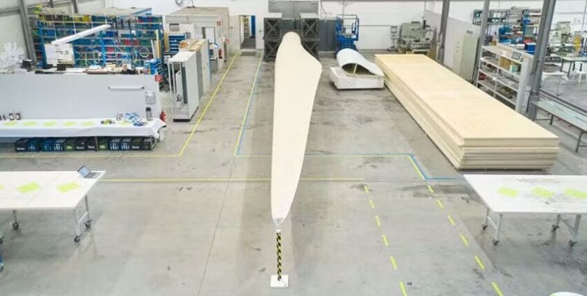Windblatt aus laminierten Furnierschichtholz. Foto: Voodin Blade Techn. GmbH