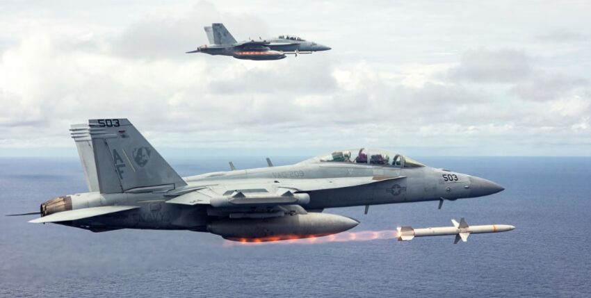 AGM-88E double shot, photo: US Navy
