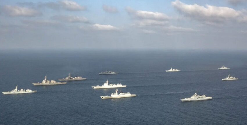Formation of participating units from an earlier Aman exercise. Photo: courtesy of the Pakistan Navy