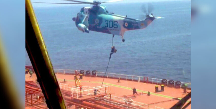 MFO Header Beitrag 840x428 px – 160 Kaperung der St. Nikolas vor dem Oman. Videostill: Iranische Streitkräfte - X@matttttt187