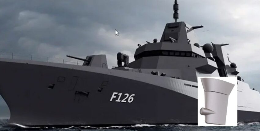 Full spade rudder blade developed by Damen Marine Components for the F126. Graphic: Damen Naval