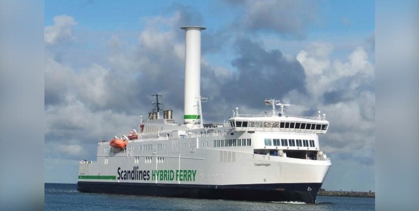 Scandlines ferry "Copenhagen" with Flettner rotor. Photo: Scandlines