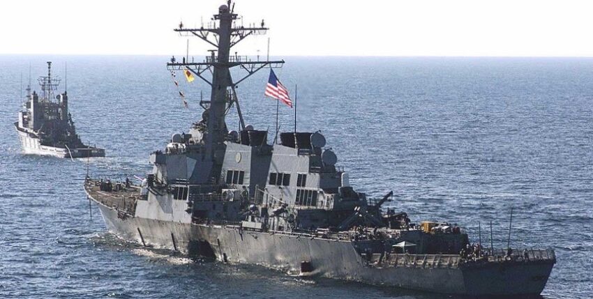 USS Cole after the attack in 2000, photo: USMC/Don L. Maes