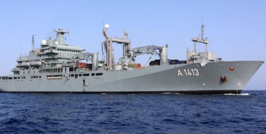 EGV A 1413 Bonn en route to the Mediterranean for EUNAVFOR MED Operation Irini. Photo: Bundeswehr/K.Brandt