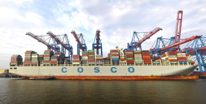 Cosco Netherlands am Hamburger Terminal Tollerort, Foto: HHLA