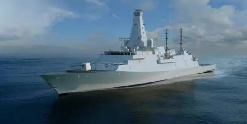 MFO Header hafeninsel Stralsund Stahlschnitt für das fünfte Schiff - Type 26. Bild: BAE Systems