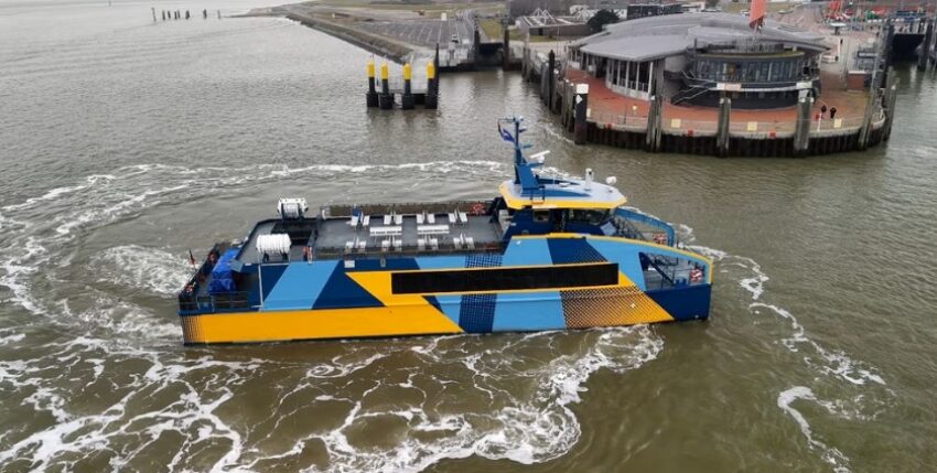 The e-catamaran only requires a crew of three. Photo: Shipping company Norden Frisia