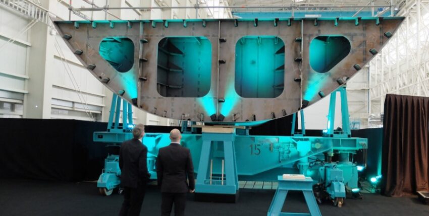 The blue-lit forecastle section of the new fleet service boat. Photo: hsc