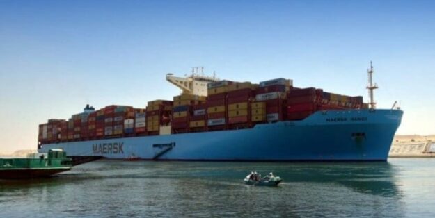 Maersk ship "Hanoi" in the Suez Canal. Image: Suez Canal Authority (SCA)