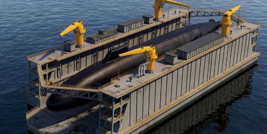 Floating dock for the Royal Navy. Picture: Navy Lookout model