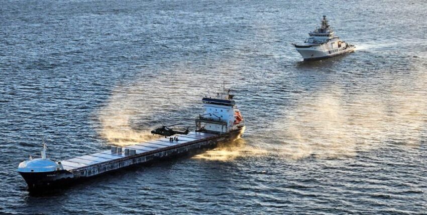 Confiscated cargo ship FITBURG. photo: Finnish Border Guard Agency