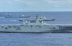 MFO_Header Landing ships in line abeam, photo: Screenshot Weibo