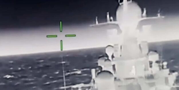 Screenshot of drone attack in the Sea of Azov, photo: SOM-Ukraine