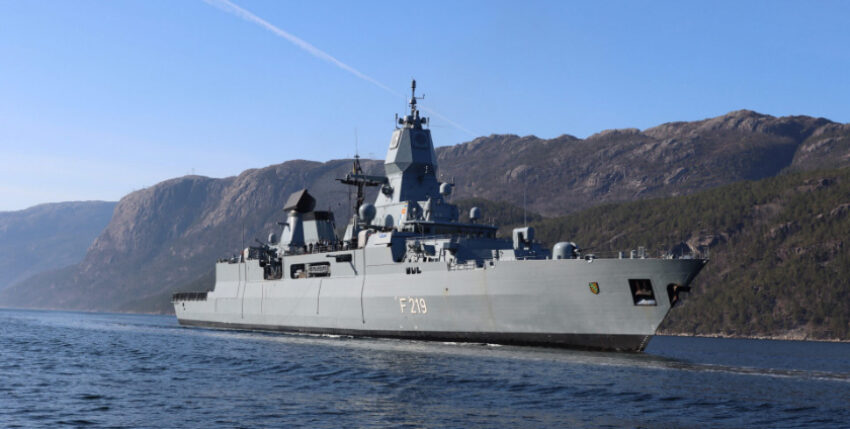Frigate "Sachsen" in the Lysefjord Photo: German Navy