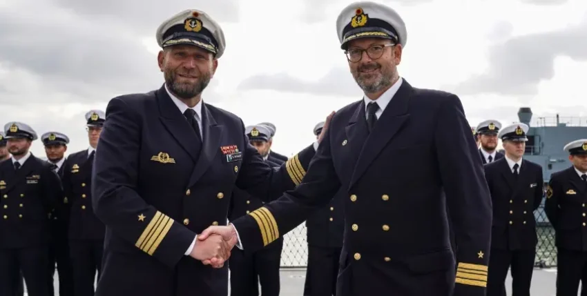 Change of command on the frigate "Rheinland-Pfalz", Photo: Bundeswehr/Leon Rodewald