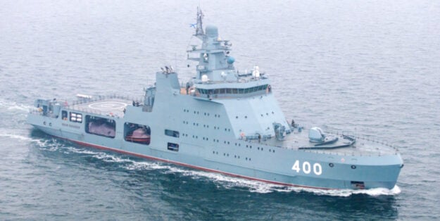 The Ivan Papanin, the Russian Navy's first military icebreaker, displaces 8500 tonnes, photo: Michael Nitz