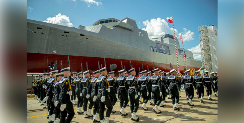 Taufe der ersten Fregatte auf der Werft in Gdynia © PGZ Stocznia Wojenna Comcam.pl