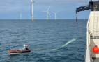 Windkraftflügel in der Nordsee gesichert. BPol Inspektion Cuxhaven