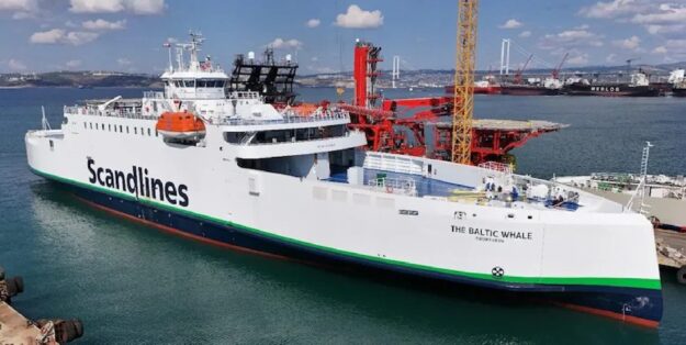 Scandlines ferry THE BALTIC WHALE is loaded automatically. Photo: Scandlines