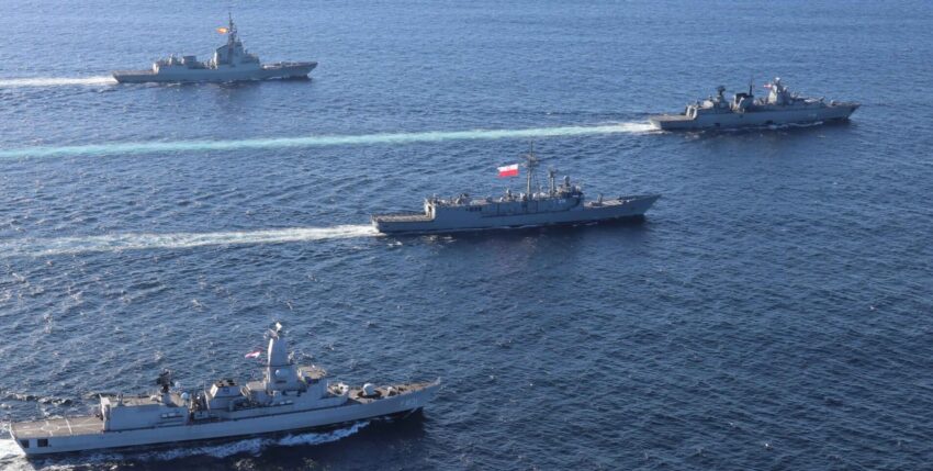 Schiffe der SNMG 1 (Standing NATO Maritime Group 1) nehmen an der 52. Auflage des Marinemanövers BALTOPS 2023 teil. Foto: Bw/Schwedler