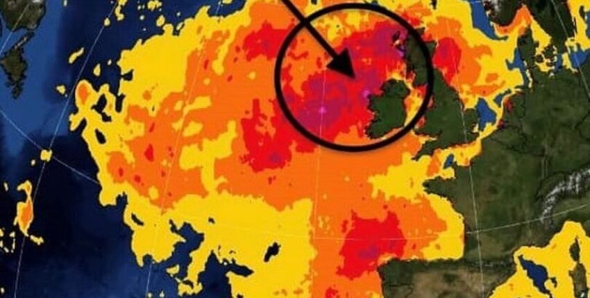 Marine heat wave off the British Isles. Graphic: NOAA