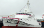 Foto: Offshore-Patrouillenschiff „Sentinel“ für die Marine der Republik Singapur bei Fassmer am Pier. HSC