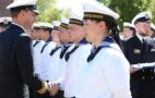 Photo: Flotilla Admiral Sven Beck congratulates the recruits, Rodewald