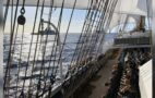 Foto: deutsch-französischer Marineverbundenheit auf dem Atlantik. Bornkessel