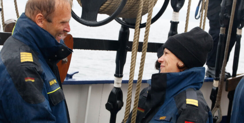 Kristina Herbst, new president of the CDU state parliament in Schleswig-Holstein, receives "Gorch Fock", photos: Frigate Captain Petersen