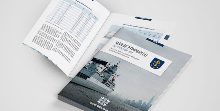 annual-report-naval-command-2021-brochure Naval Command - Annual Report 2021: Facts and figures on Germany's maritime dependency. Photo: Bundeswehr/Andreas Fey