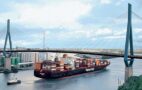Photo: Köhlbrand Bridge - a bridge of national importance. Hapag Lloyd