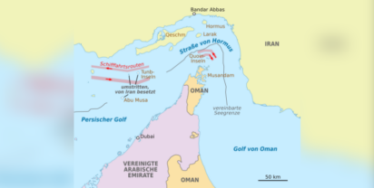 Map: Strait of Hormuz. Author: NordNordWest (using data from the United States National Imagery and Mapping Agency and CIA) / Wikimedia Commons, CC BY-SA 3.0