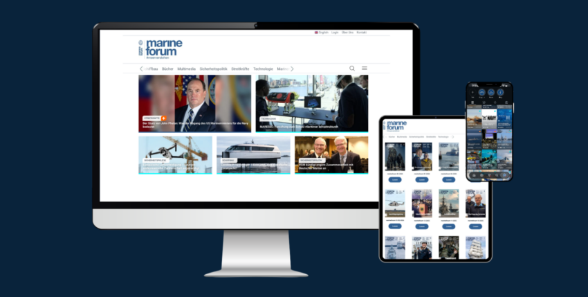 Print ist nicht gleich online: Website, digitales Magazin und Social Media sind eigenständige Angebote des marineforum. Grafik: ELB BUREAUX