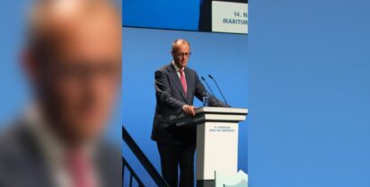 Photo: Federal Chancellor Friedrich Merz at the National Maritime Conference in Emden 2026, hsc