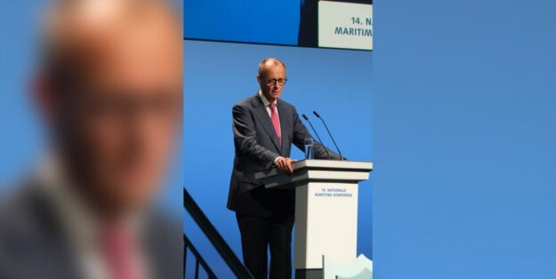 Photo: Federal Chancellor Friedrich Merz at the National Maritime Conference in Emden 2026, hsc