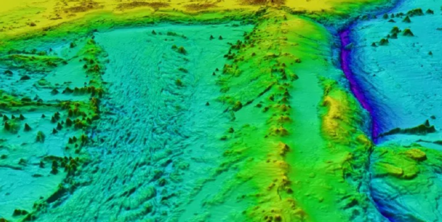 3D-Bathymetrieansicht des Marianengrabens. Grafik: GEBCO (General Bathymetric Chart of the Oceans)